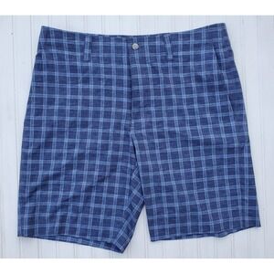Callaway Plaid Blue Golf Shorts Lightweight Quick Dry Stretch 32 Fits 34
